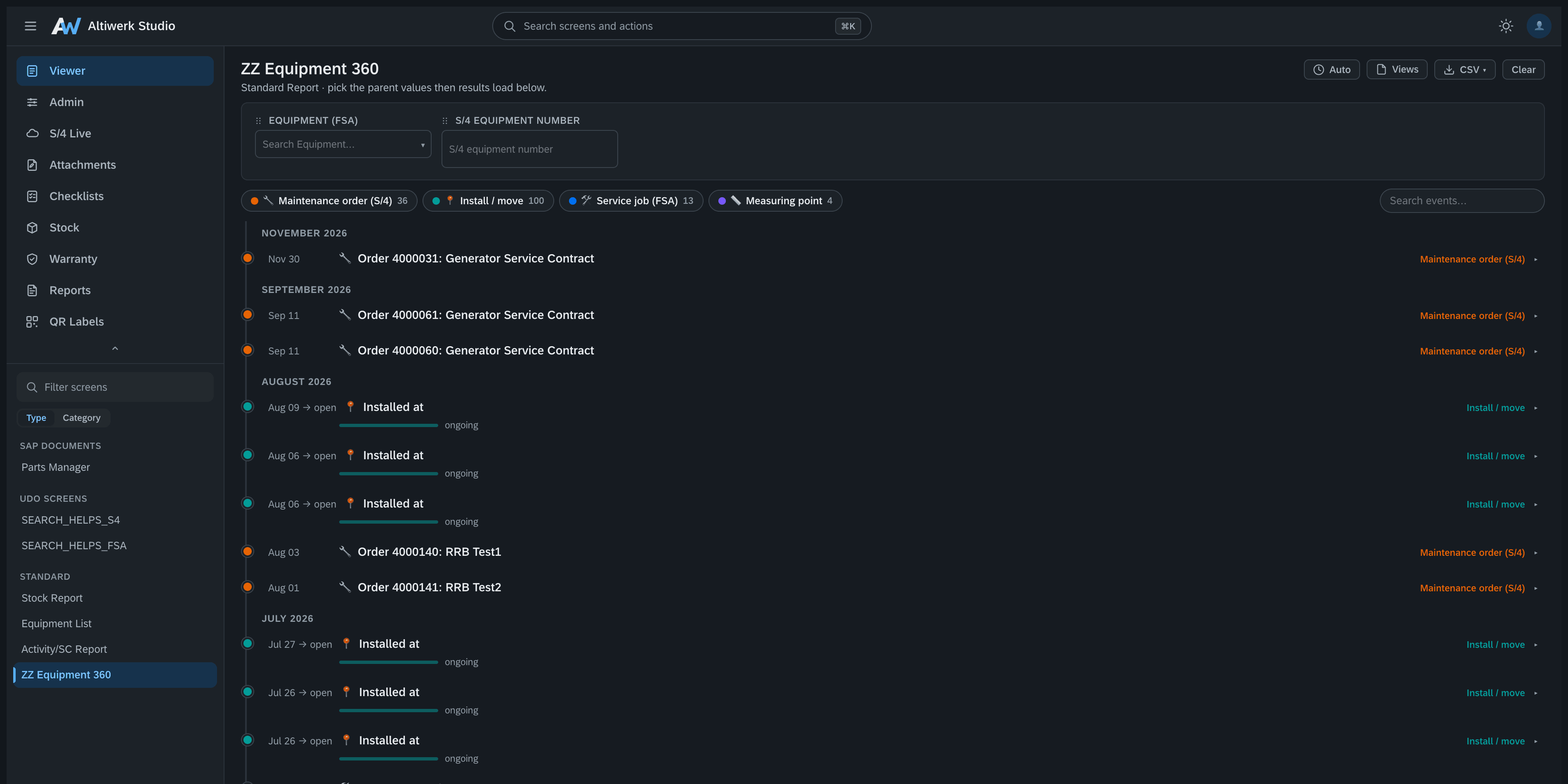 Click to enlarge The same timeline screen rendered in the dark theme, with the light interface's spacing and colour relationships preserved